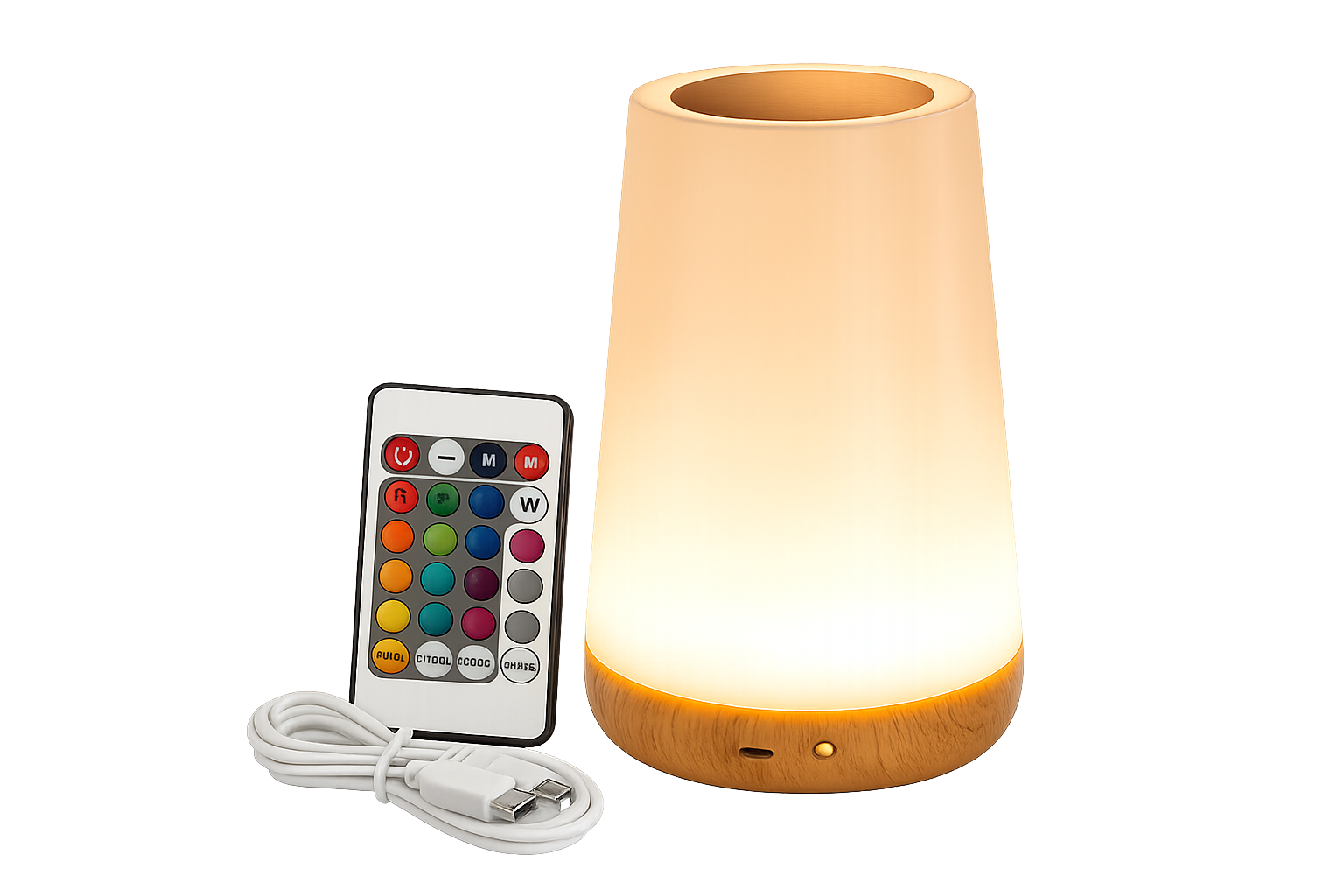 Rechargeable 13-Color RGB Touch Night Lamp with Remote Control – Dimmable Bedside Ambient Light